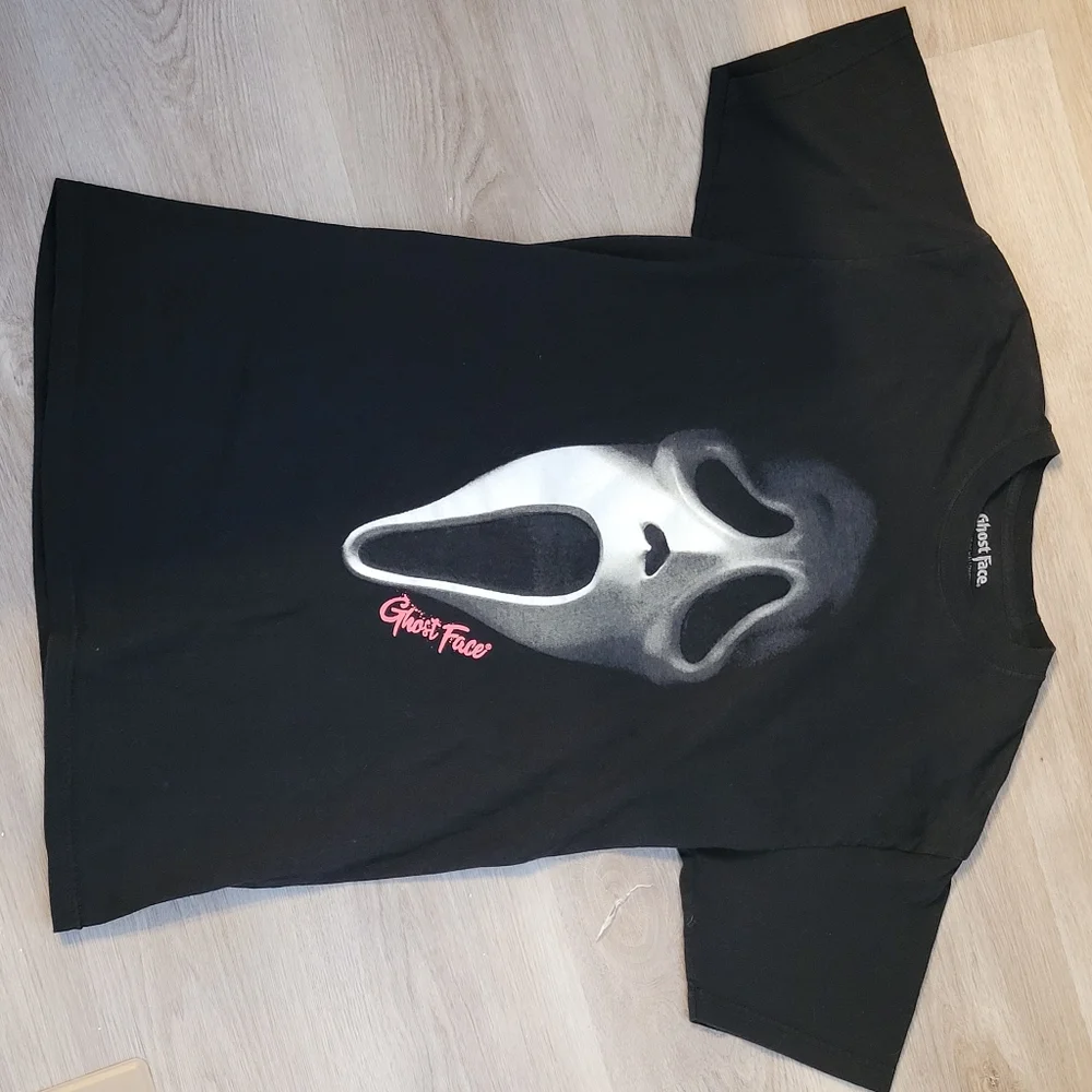 Ghost Face Scream Movie Horror Villain Black T-shirt Unisex M (38 / 40) - Picture 5 of 12